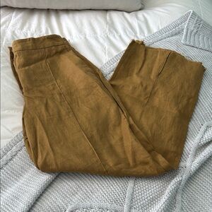 Zara Women's Wide-Leg Trousers in Camel